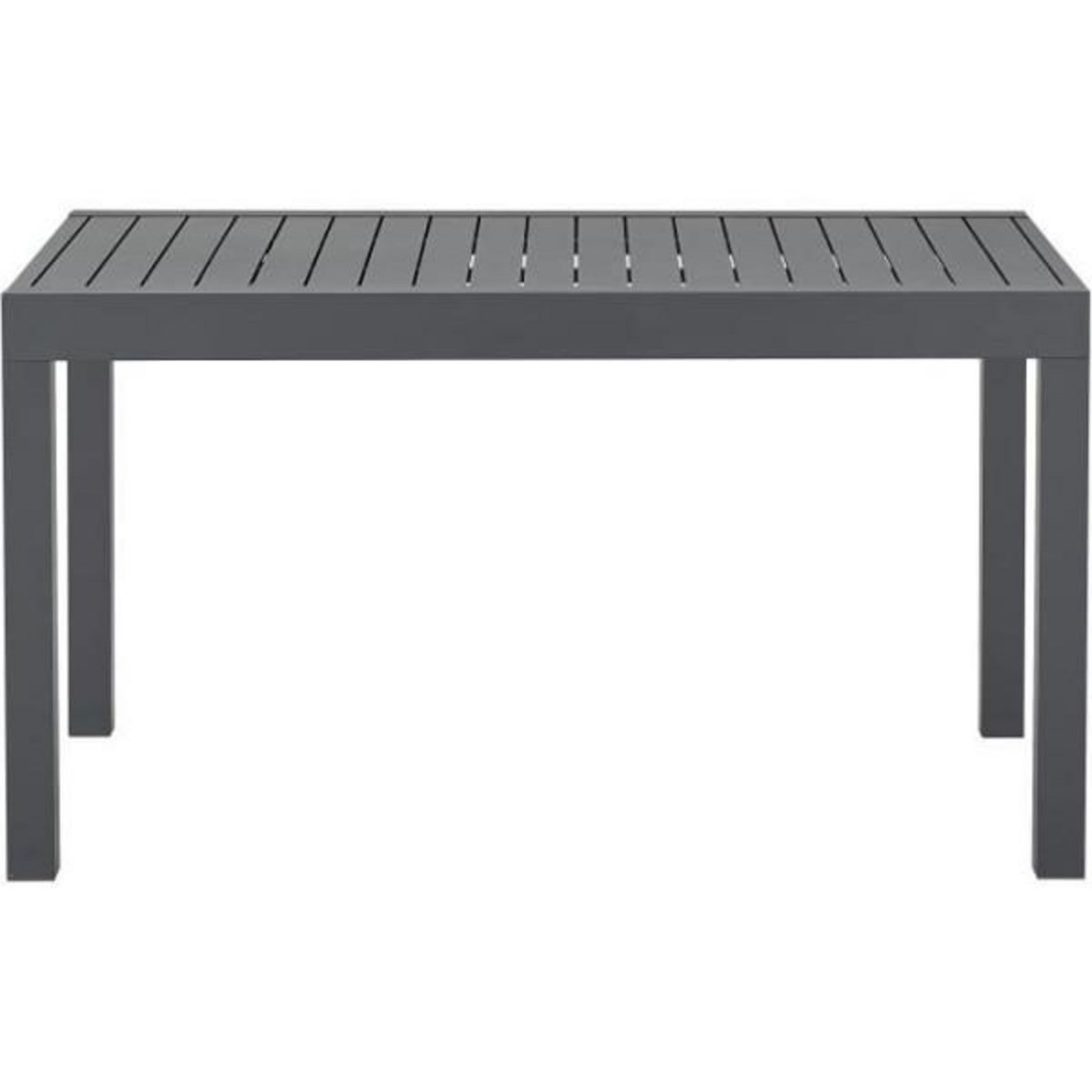 MARKET24 Table de jardin extensible rectangulaire 6 a 10 personnes - Structure aluminium - L 135-270 x P 90 x H 75 cm - Gris foncé
