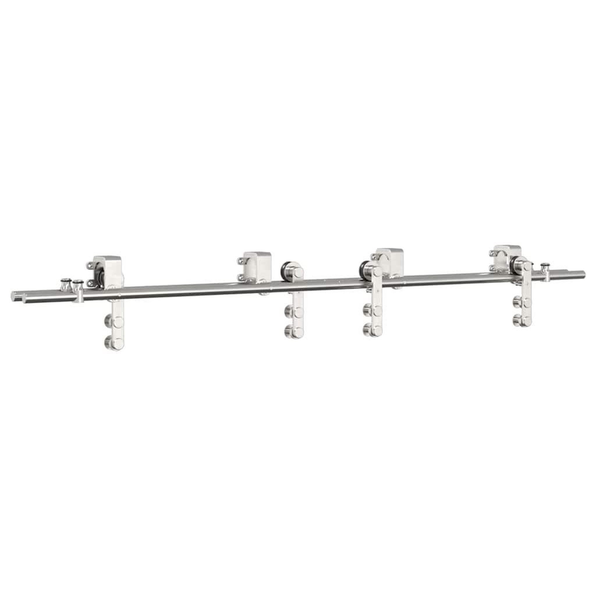 Voir la diapositive 2 : VIDAXL Kit fixation porte coulissante 183 cm Acier inoxydable Argente
