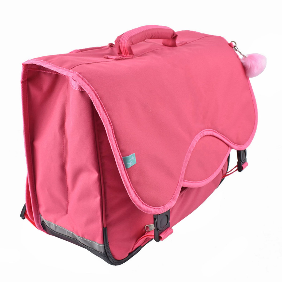 AUCHAN Cartable 41 cm CM1/CM2 rose forme moderne