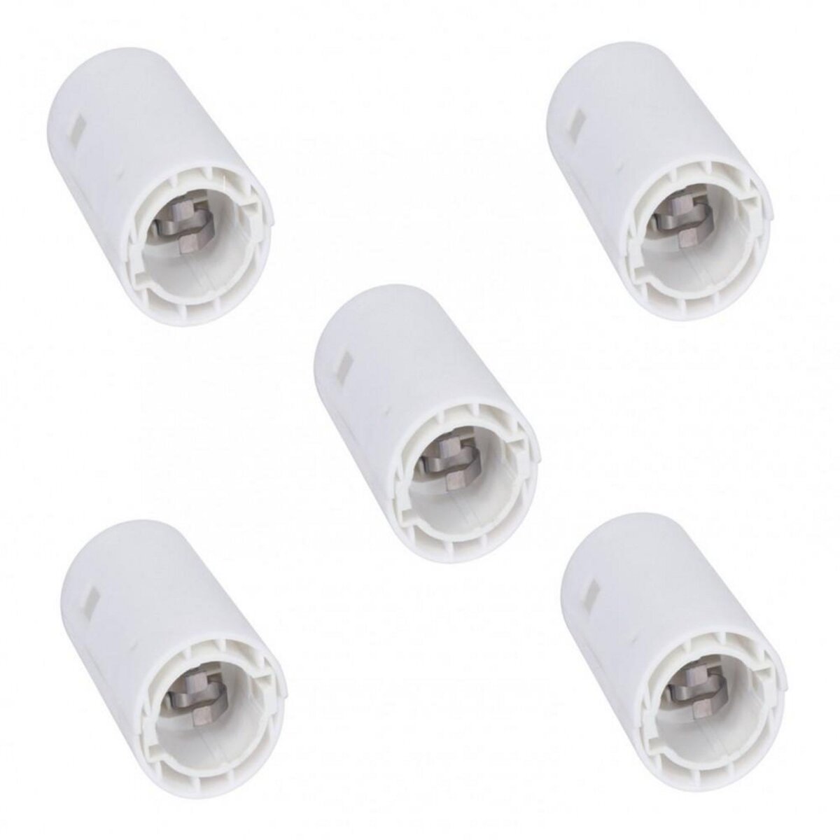 CENTRALE BRICO Lot de 5 douilles électriques automatique B22 polyamide, blanc