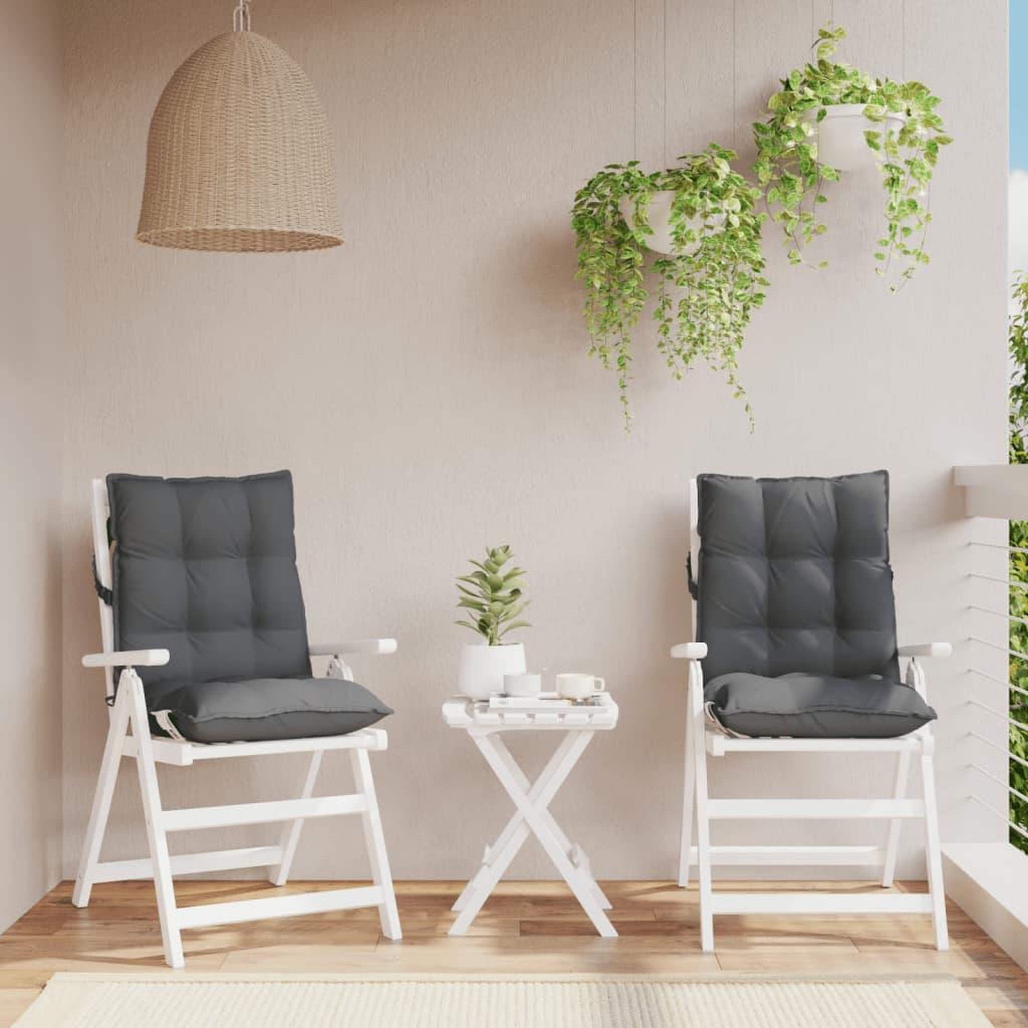 VIDAXL Coussins de chaise a dossier bas lot de 2 anthracite