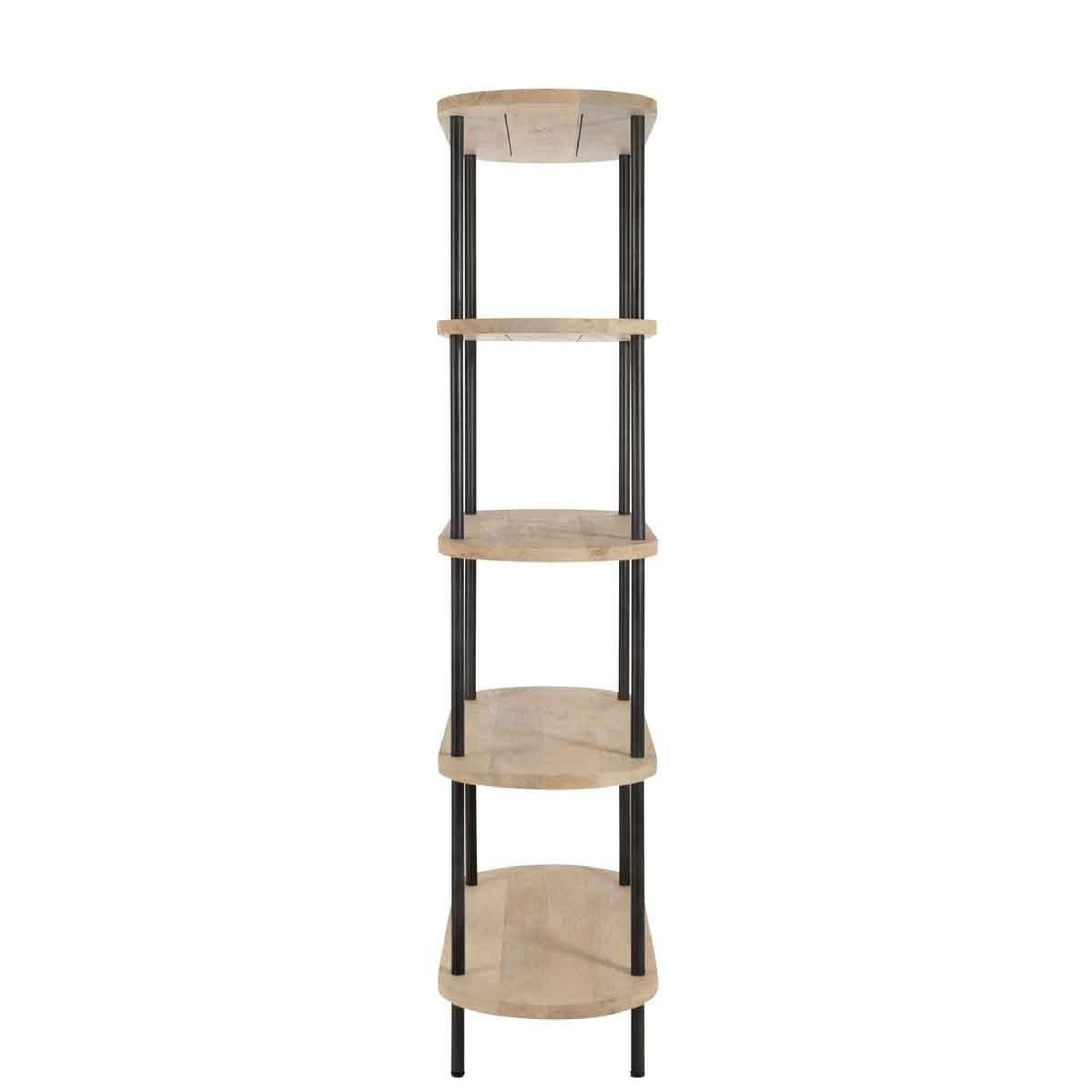 Voir la diapositive 3 : J-LINE Étagère 5 niveaux en bois  eli  176cm naturel