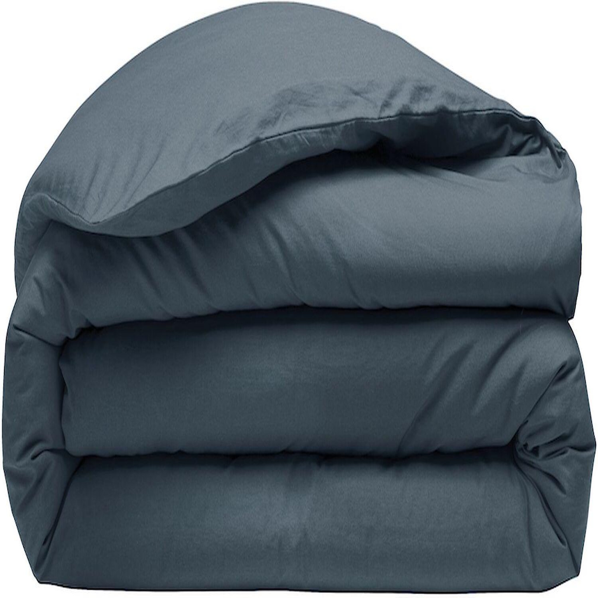 BATON ROUGE Housse de couette 100% percale de coton lavé 80fils/cm2. Coloris disponibles : Bleu