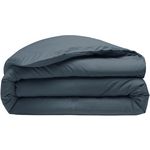 BATON ROUGE Housse de couette 100% percale de coton lavé 80fils/cm2. Coloris disponibles : Bleu