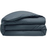 BATON ROUGE Housse de couette 100% percale de coton lavé 80fils/cm2. Coloris disponibles : Bleu