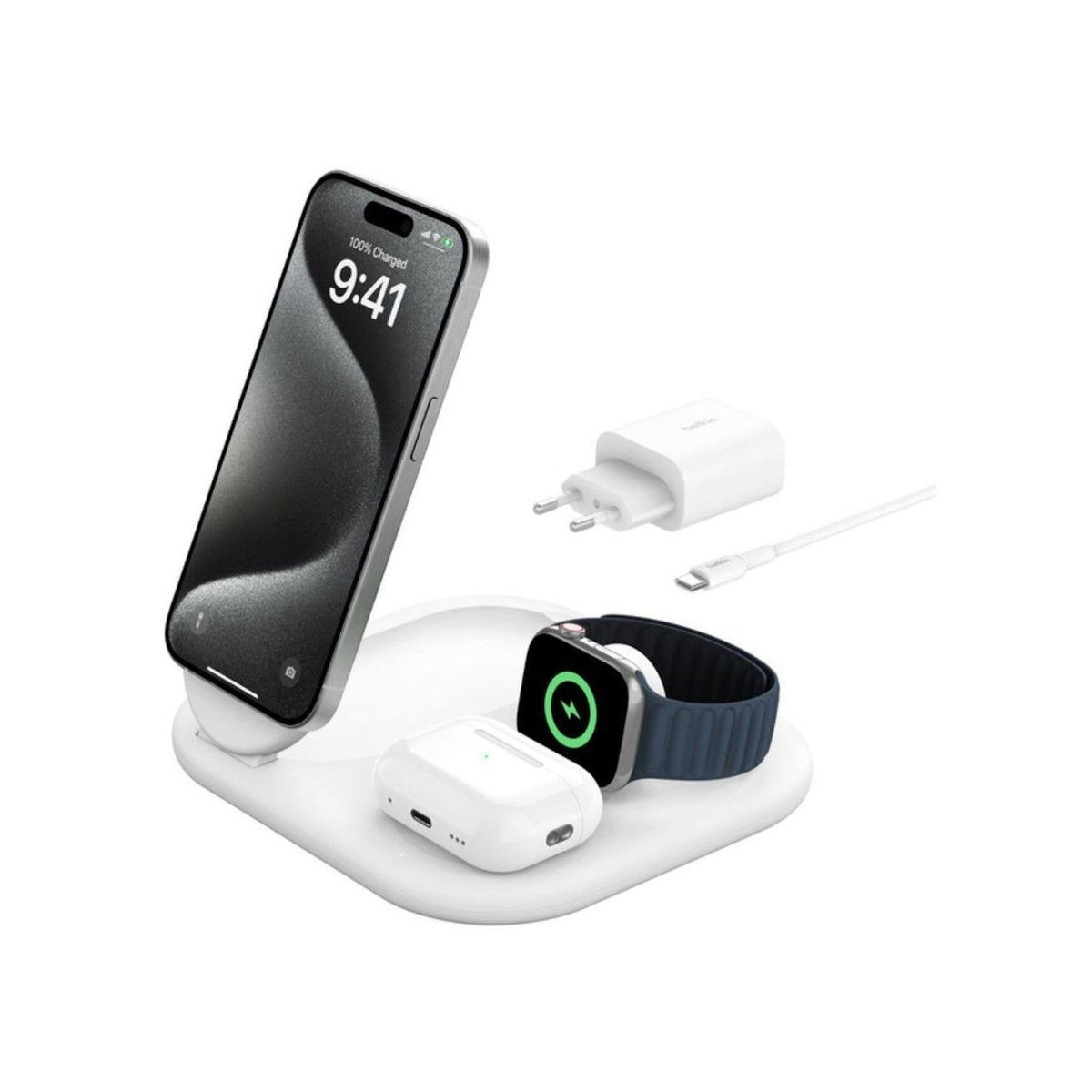 Belkin Chargeur induction induction 15W 3en1 blanc