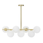 Paris Prix Lampe Suspension 7 Sphères  Glamy Luci  81cm Blanc & Or