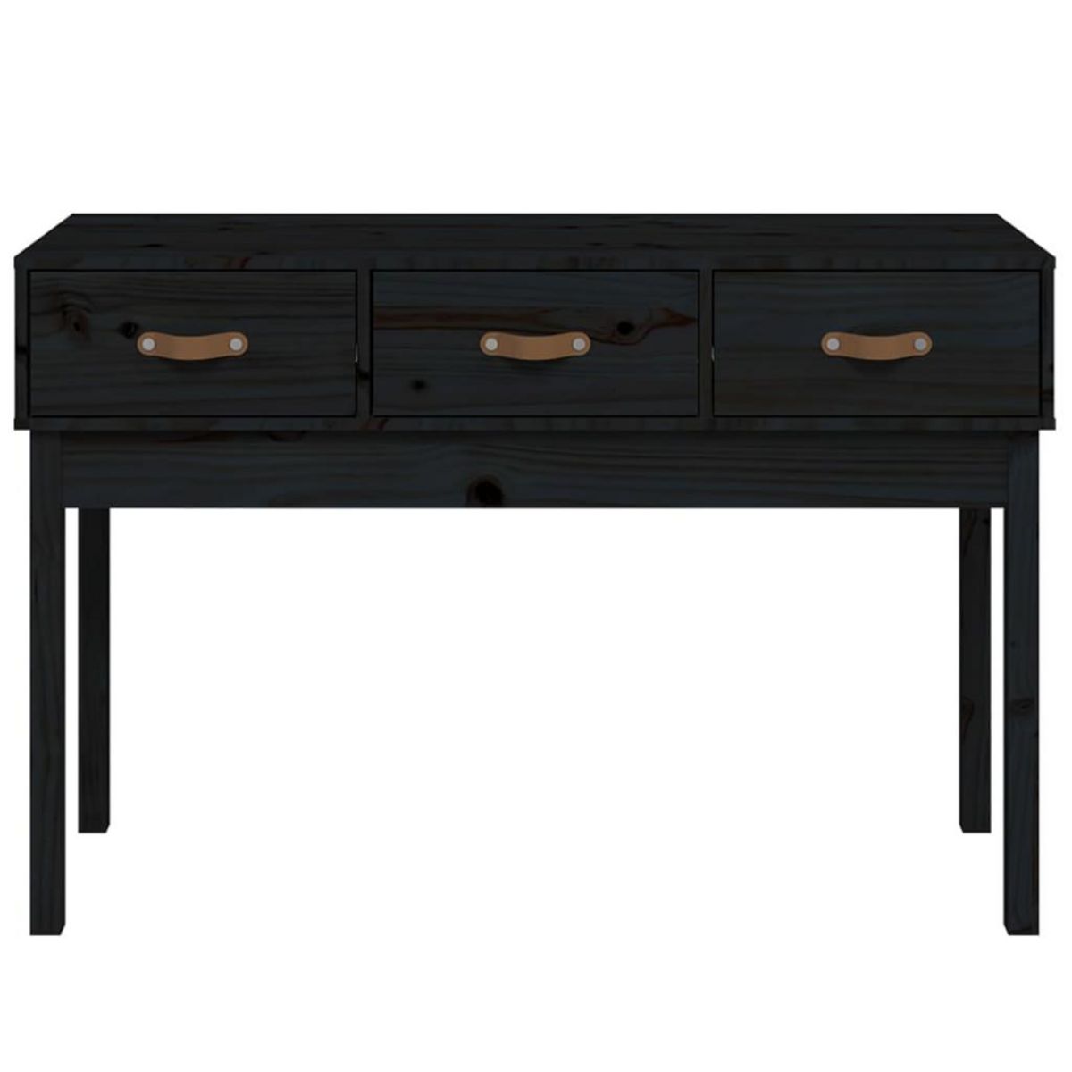VIDAXL Table console Noir 114x40x75 cm Bois massif de pin