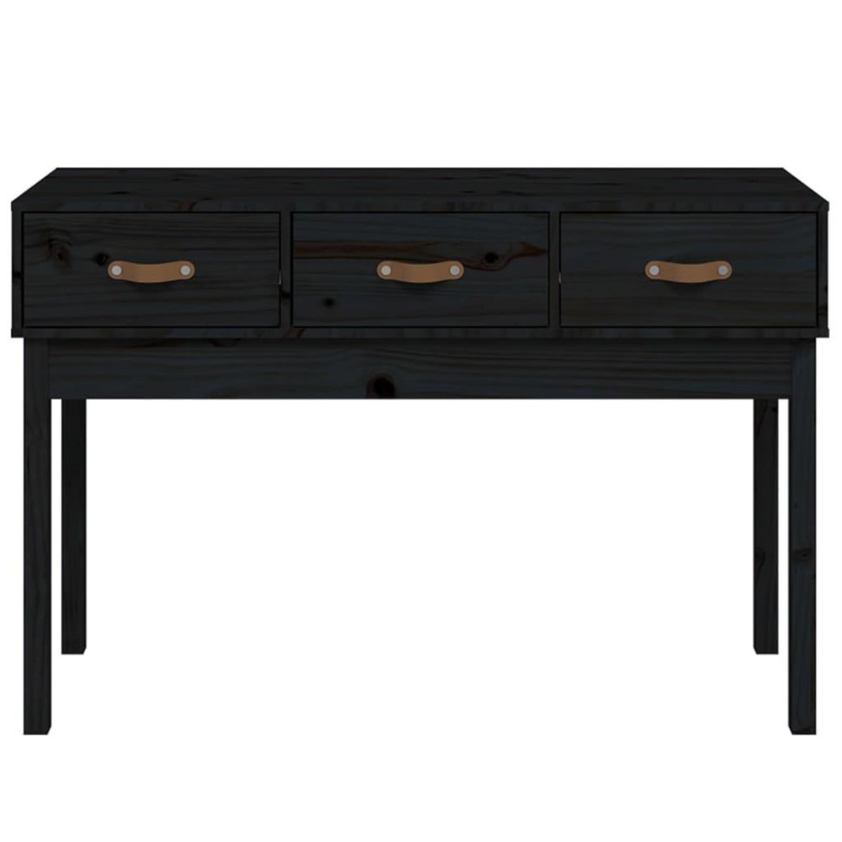 VIDAXL Table console Noir 114x40x75 cm Bois massif de pin