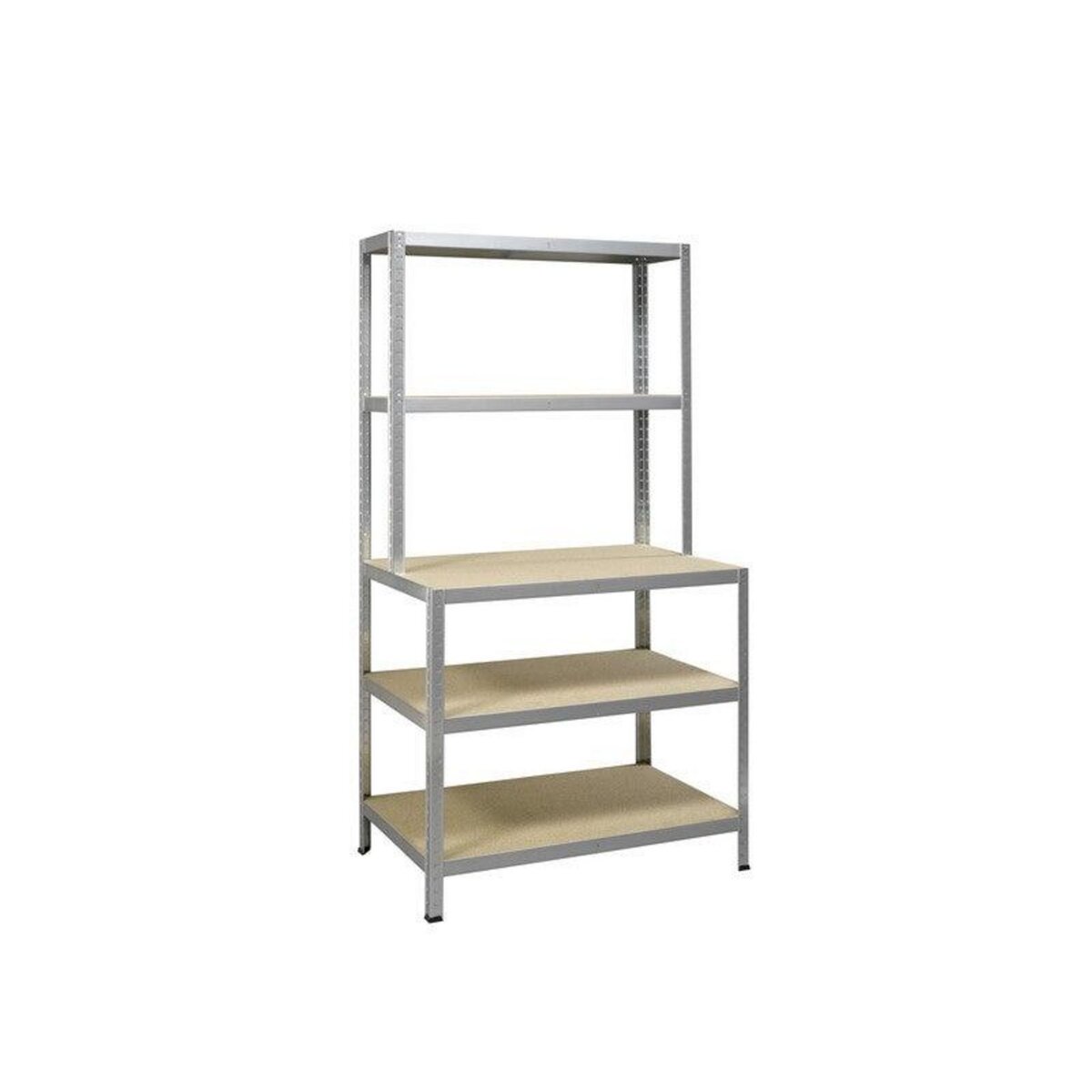 CENTRALE BRICO Etagère métal gris galvanisé strong work, 5 tablettes l.100 x H.186 x P.60 cm