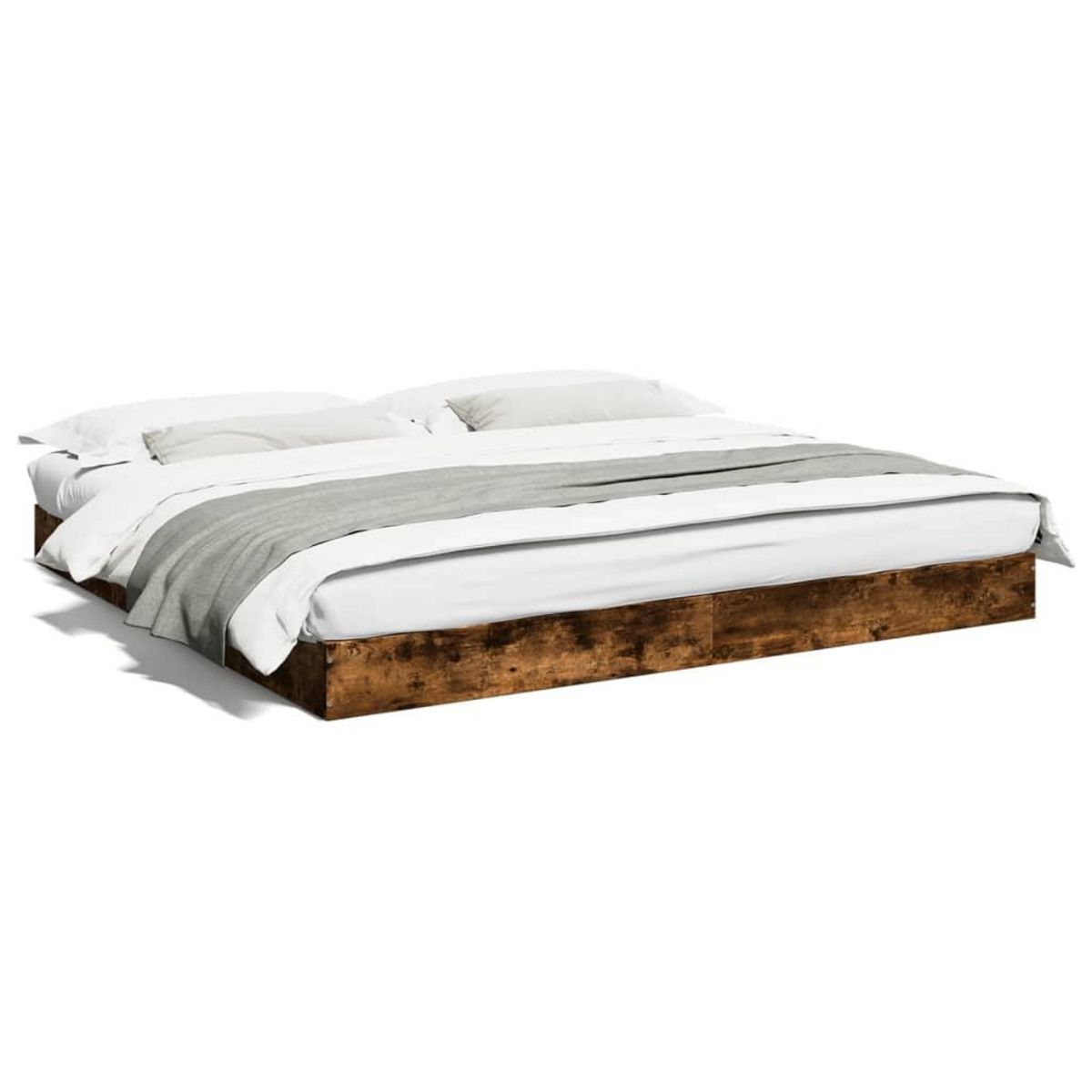 VIDAXL Cadre de lit sans matelas chene fume 180x200 cm