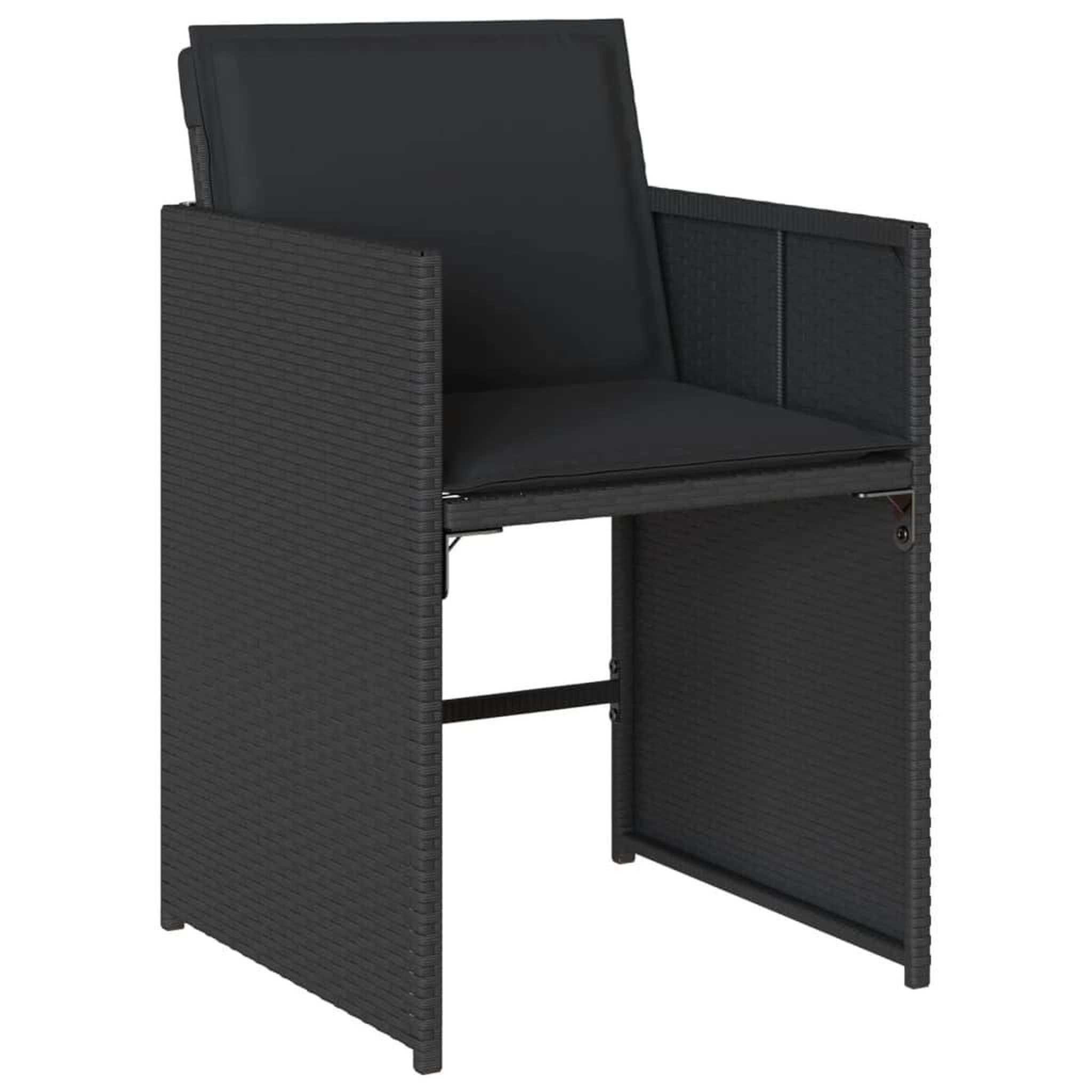 Voir la diapositive 5 : VIDAXL Ensemble a manger de jardin coussins 5pcs Noir Resine tressee