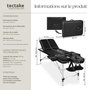Voir la diapositive 6 : tectake Table de massage 3 zones largeur 61 cm et rembourrage 5 cm noir
