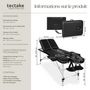 Voir la diapositive 6 : tectake Table de massage 3 zones largeur 61 cm et rembourrage 5 cm noir