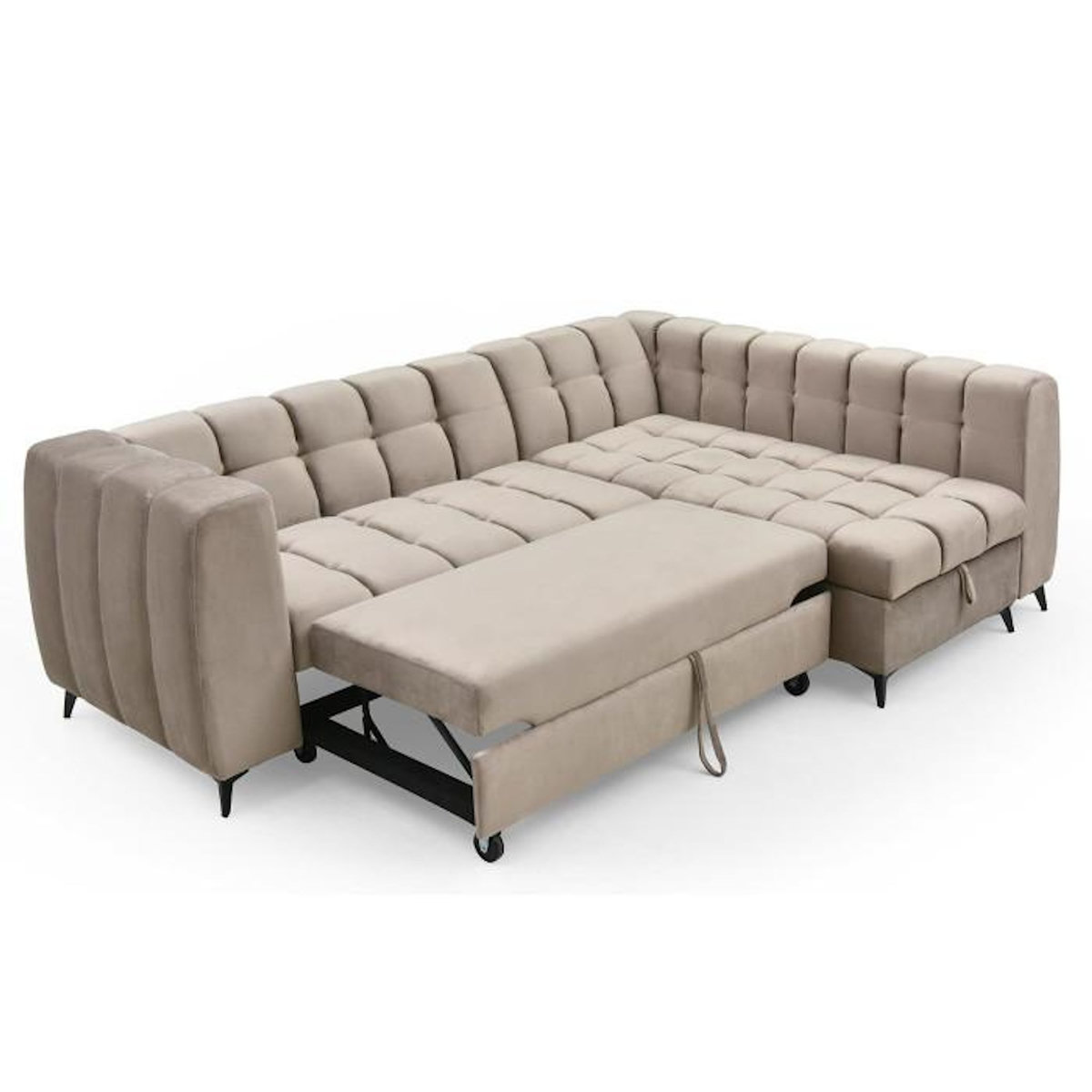 Paris Prix Canapé d'Angle Convertible 5 Places  Casey  247cm Taupe