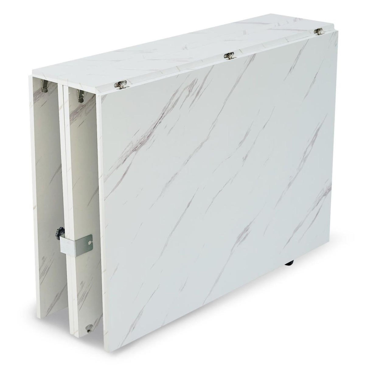 Paris Prix Table Console Extensible Effet Marbre  Troy  100-300cm Blanc