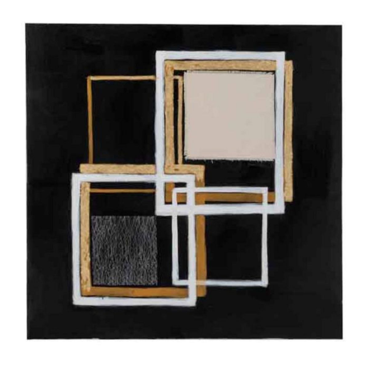 Paris Prix Toile Peinture  Carrée  90x90cm Noir & Or