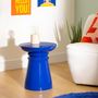 Voir la diapositive 2 : ATMOSPHERA Table d'Appoint Totem  Jaya  43cm Bleu Indigo