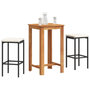 Voir la diapositive 1 : VIDAXL Ensemble de bar de jardin 3 pcs noir bois massif acacia rotin
