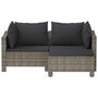 Voir la diapositive 4 : VIDAXL Salon de jardin 3 pcs avec coussins Gris Resine tressee