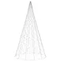 VIDAXL Sapin de Noël sur mat de drapeau 1400 LED Blanc chaud 500 cm