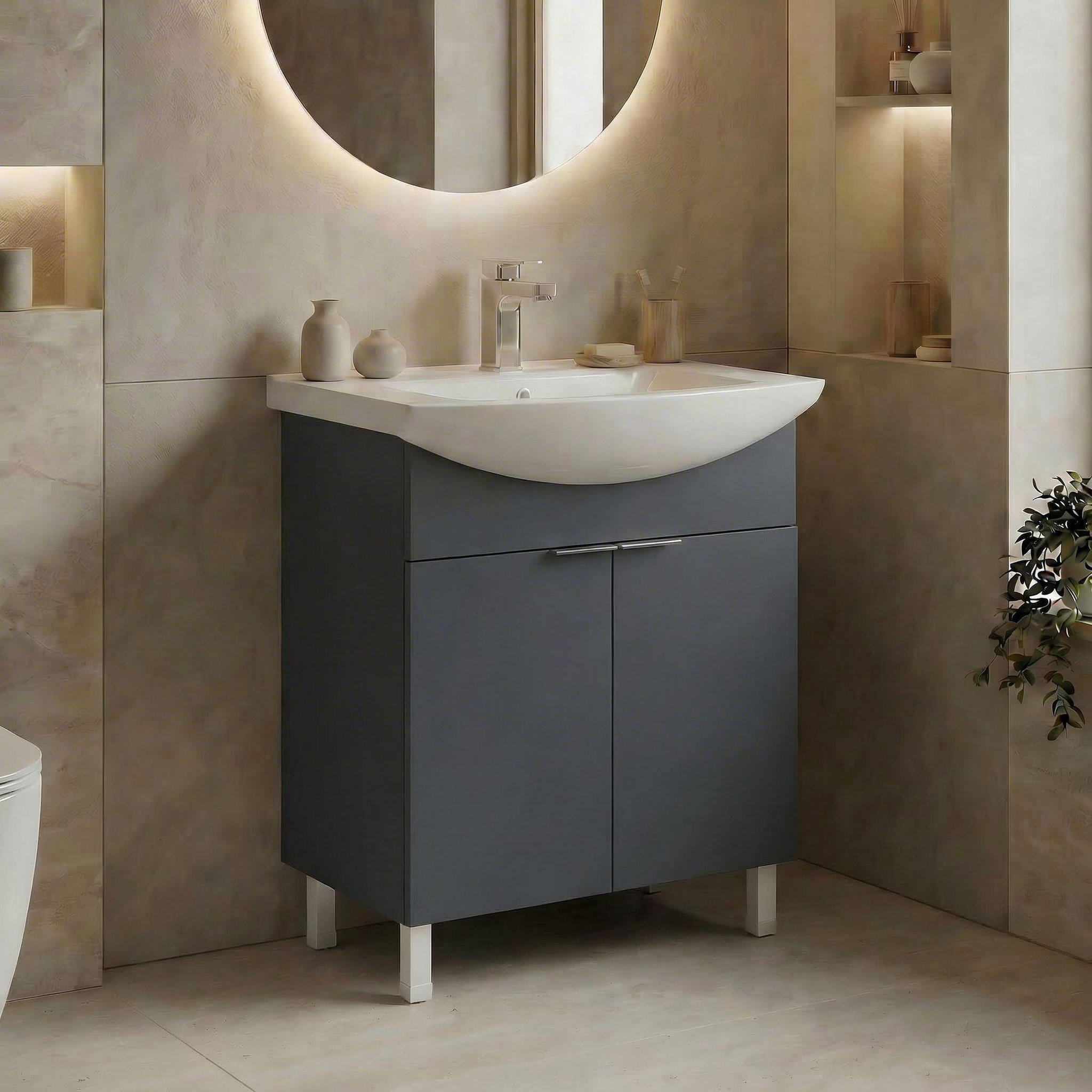 Voir la diapositive 2 : Habitat et Jardin Meuble Vasque  Purus 65  - 65 x 50 x 83 cm - Matte Anthracite