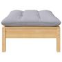 Voir la diapositive 2 : VIDAXL Repose-pied de jardin avec coussin gris Bois de pin massif