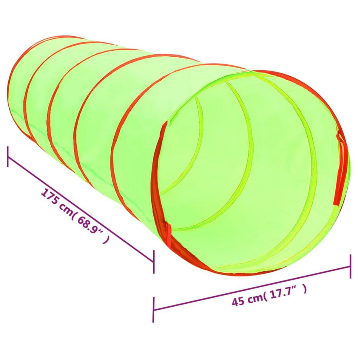 VIDAXL Tunnel de jeu pour enfants Vert 175 cm Polyester