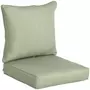 OUTSUNNY Lot de 2 coussins matelas assise dossier pour chaise de jardin fauteuil polyester vert clair
