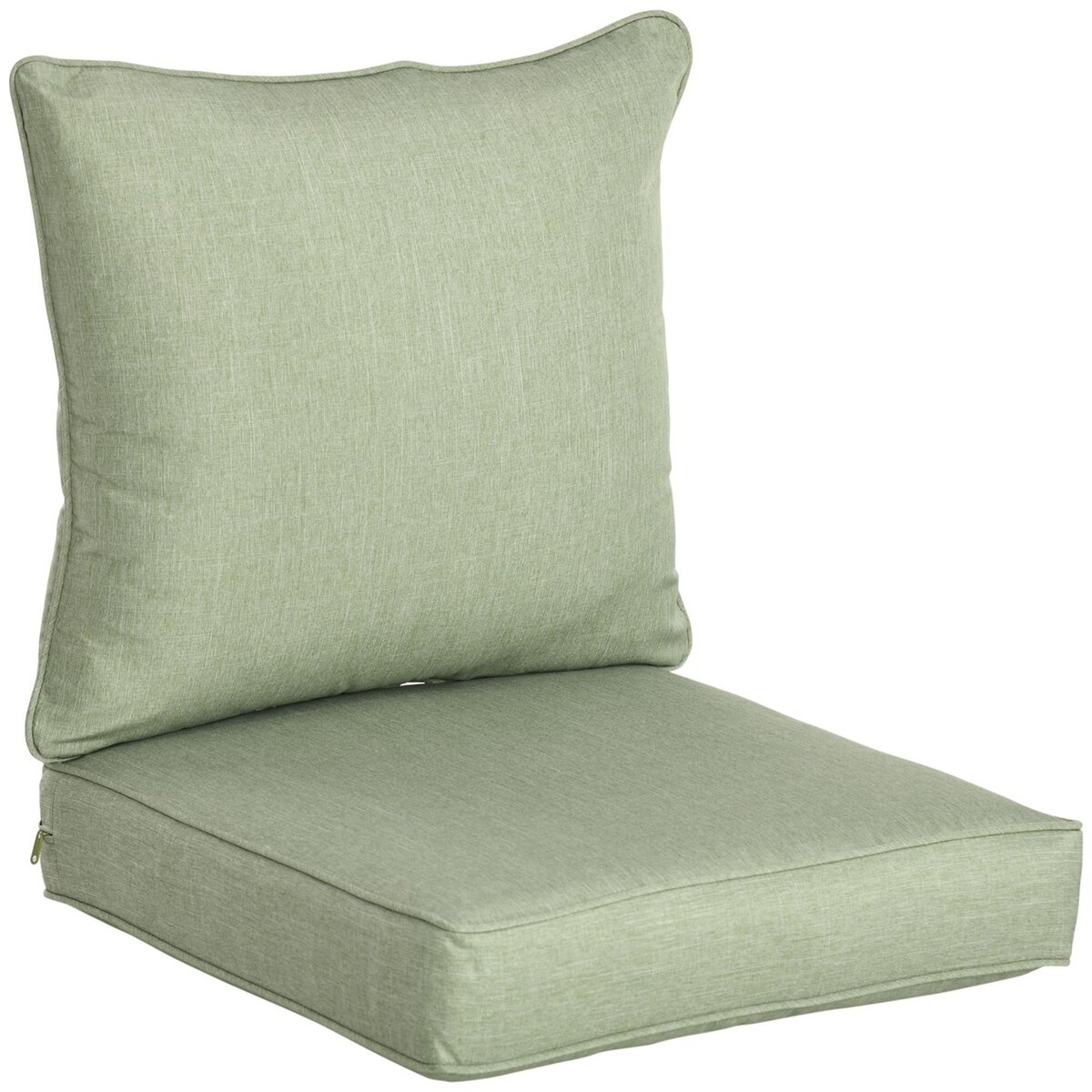 OUTSUNNY Lot de 2 coussins matelas assise dossier pour chaise de jardin  fauteuil polyester vert clair pas cher 