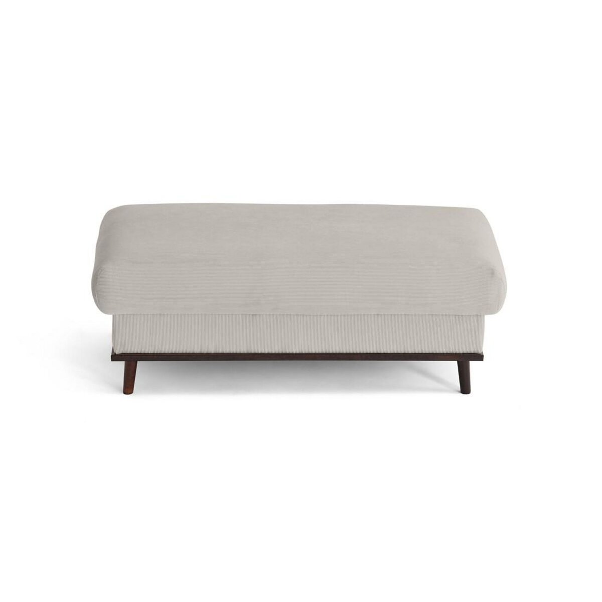 LISA DESIGN Albane - pouf en velours côtelé pieds bois foncé