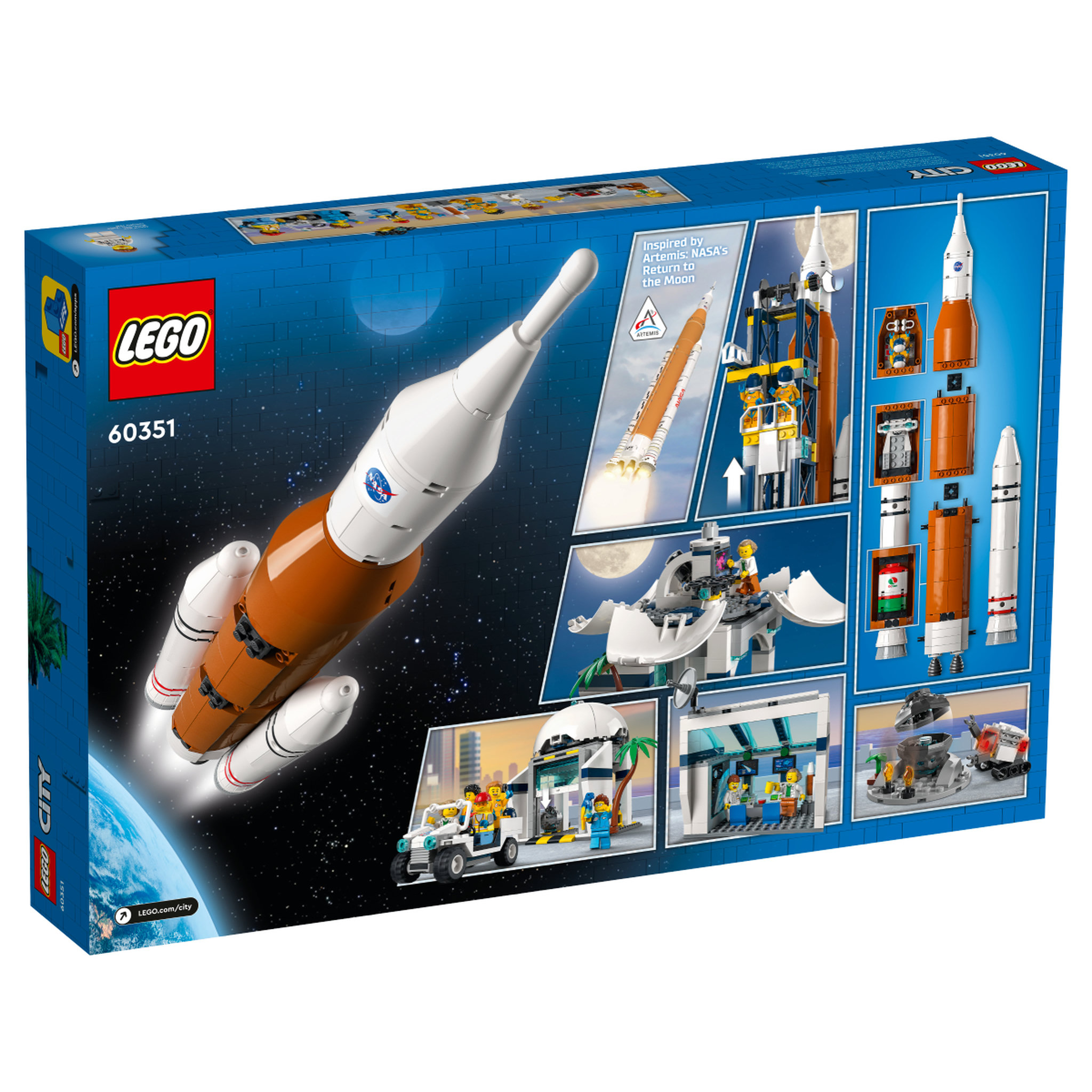 Voir la diapositive 9 : LEGO City 60351 La Base De Lancement De La Fusée, Module Spatial, Jouet Inspiré de la NASA avec Planet Rover, Observatoire et 7 Minifigures Astronautes