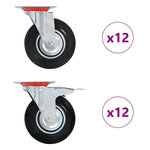 VIDAXL 24 pcs Roulettes pivotantes 125 mm