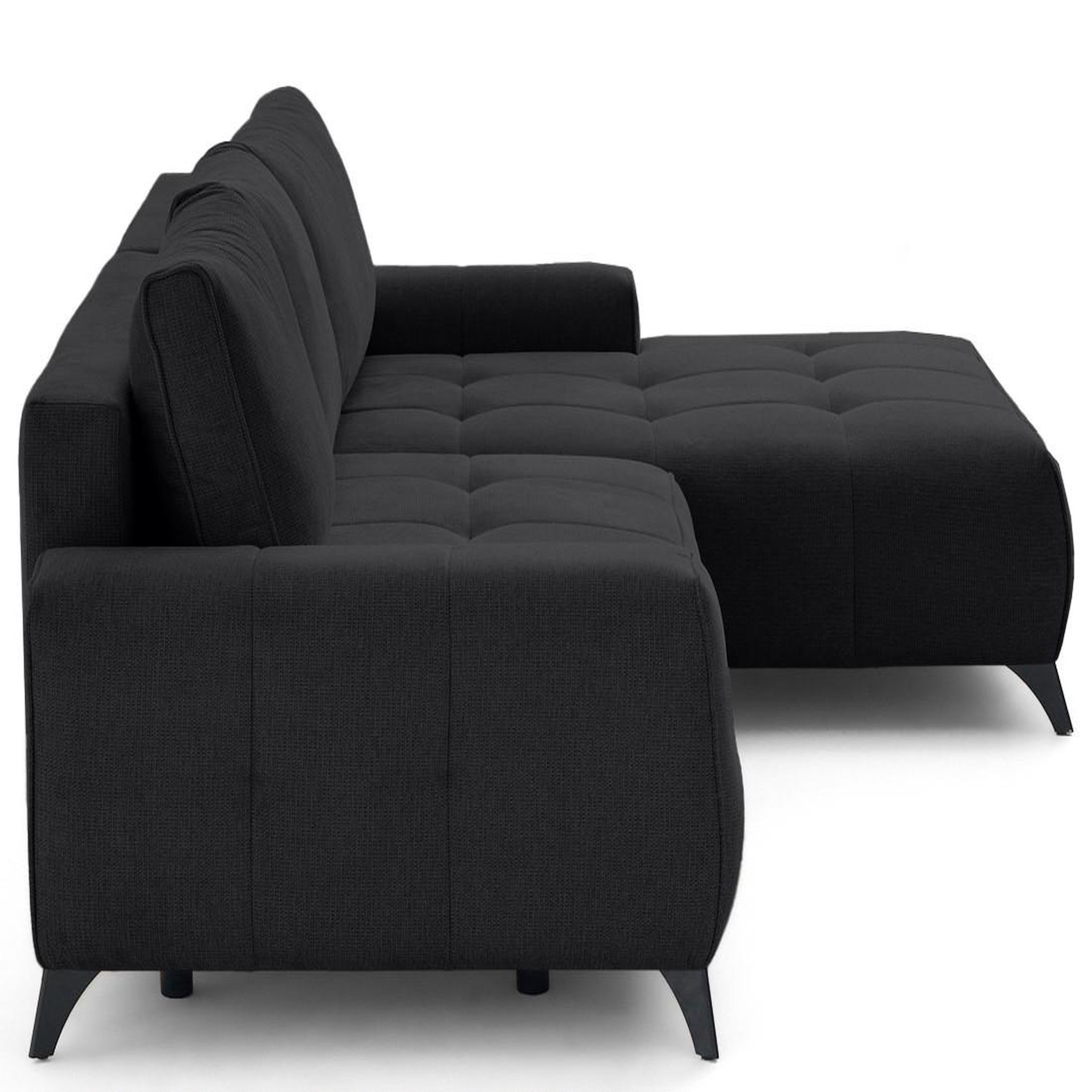 Voir la diapositive 4 : LISA DESIGN Rimini - canapé d'angle droit 4 places convertible avec coffre en tissu texturé