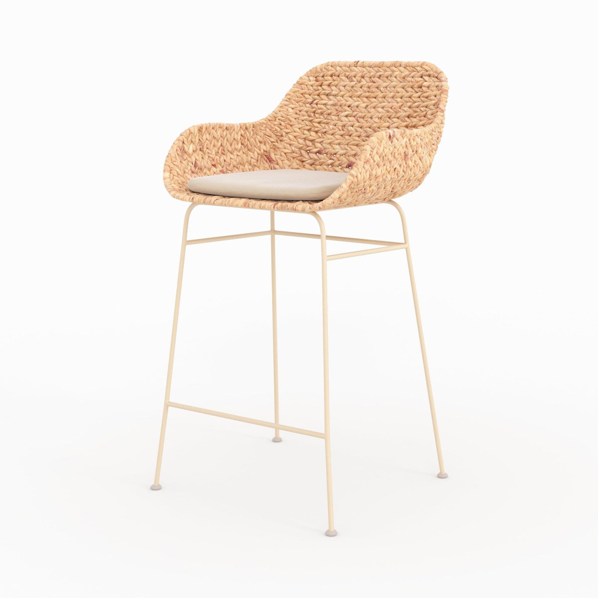 Rendez vous déco Lot de 2 chaises pour îlot central 66 cm en matière naturelle-Faro