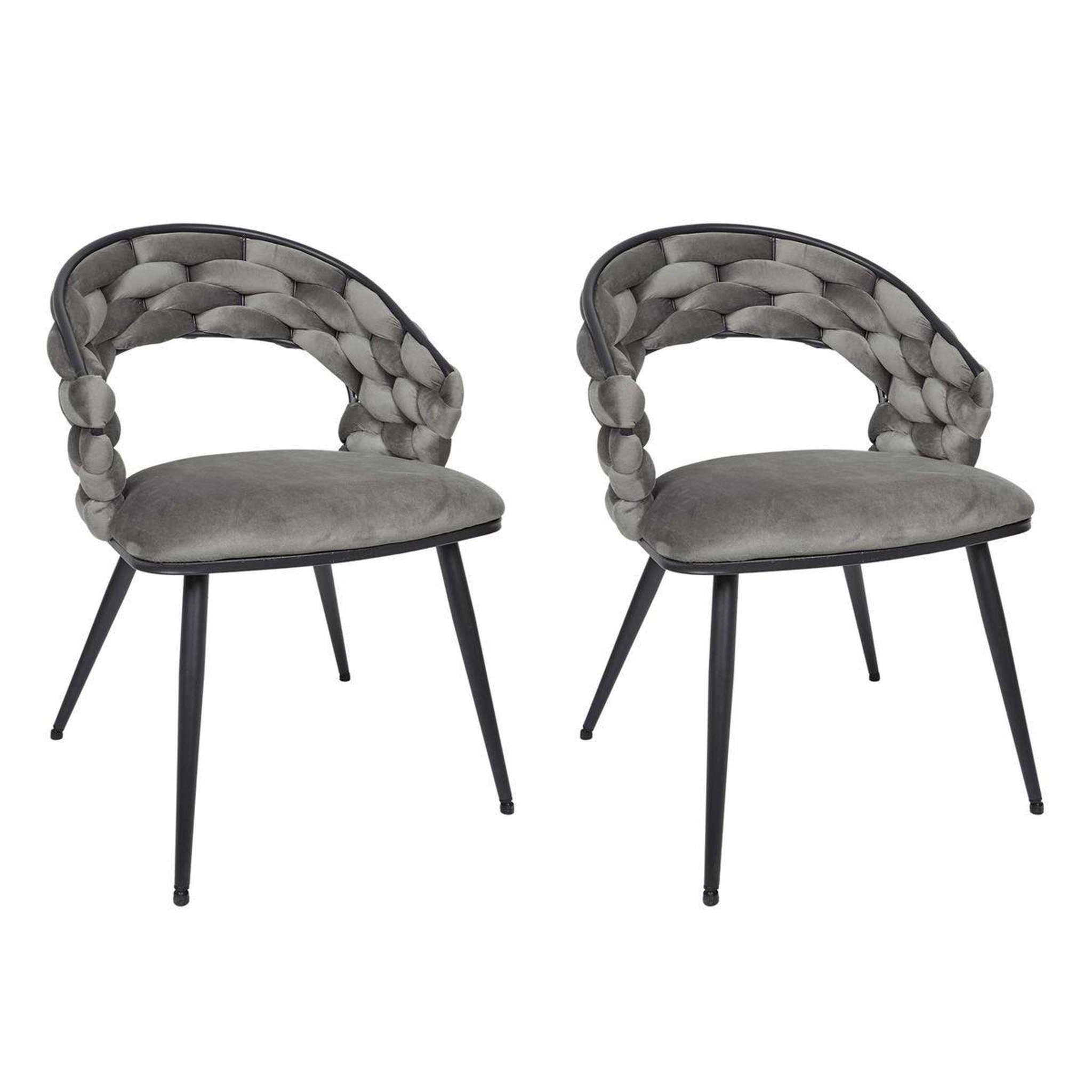 The Home Deco Factory Lot de 2 chaises design  salyer  82cm gris