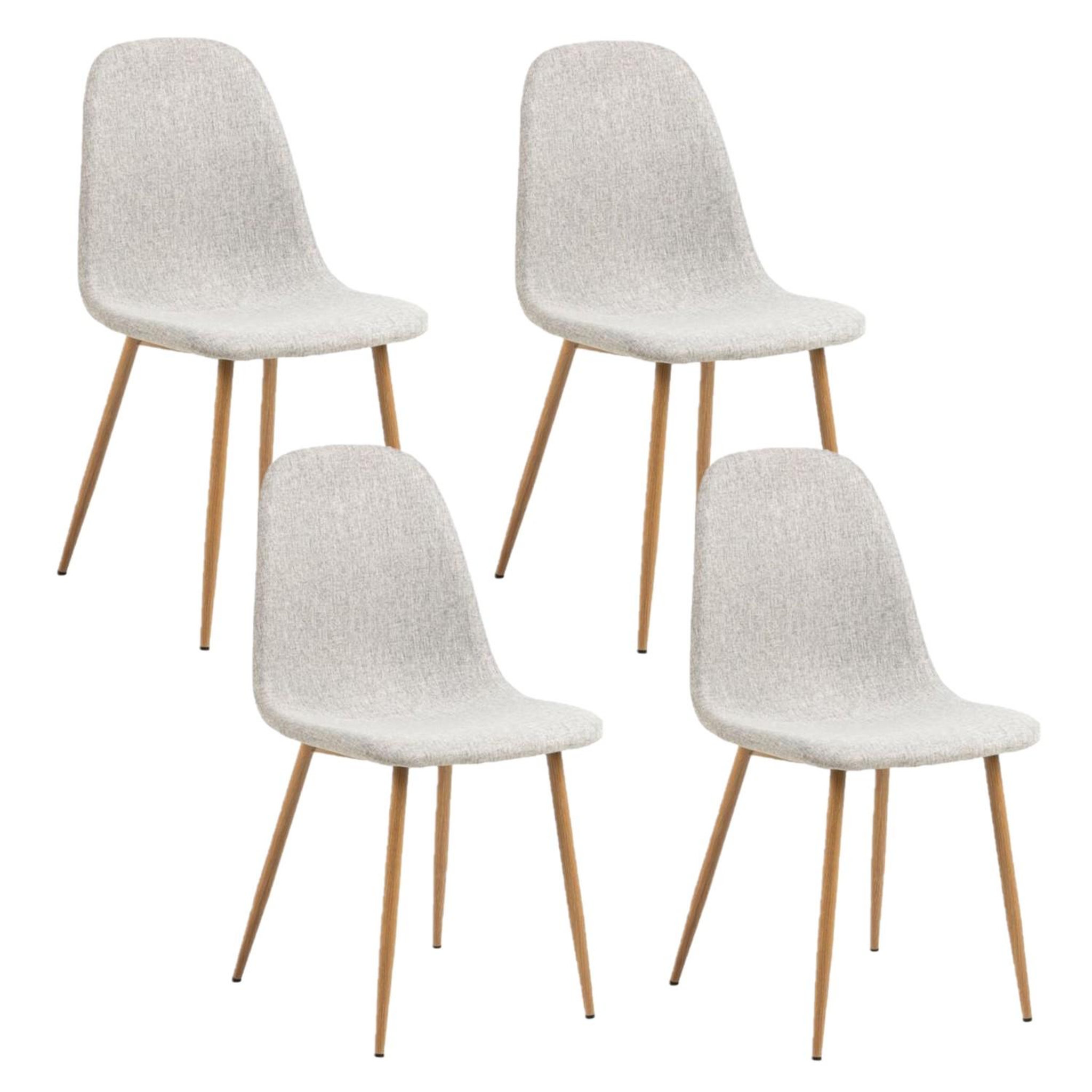 Voir la diapositive 1 : TOILINUX Lot de 4 chaises de salle à manger CLELIA