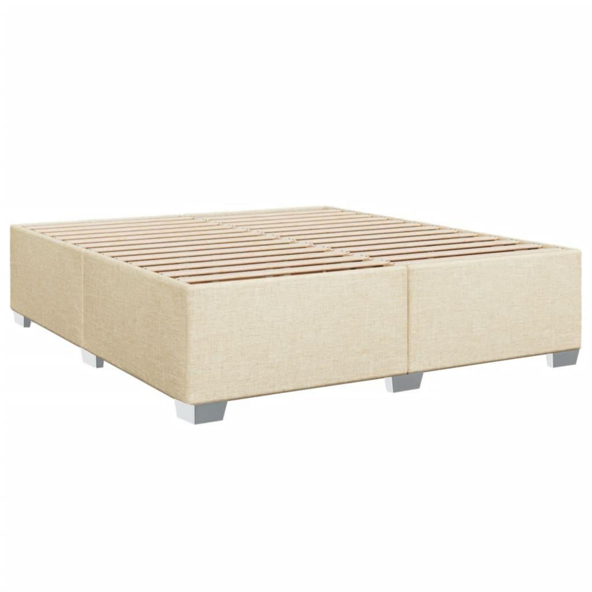 VIDAXL Cadre de lit sans matelas creme 200x200 cm tissu