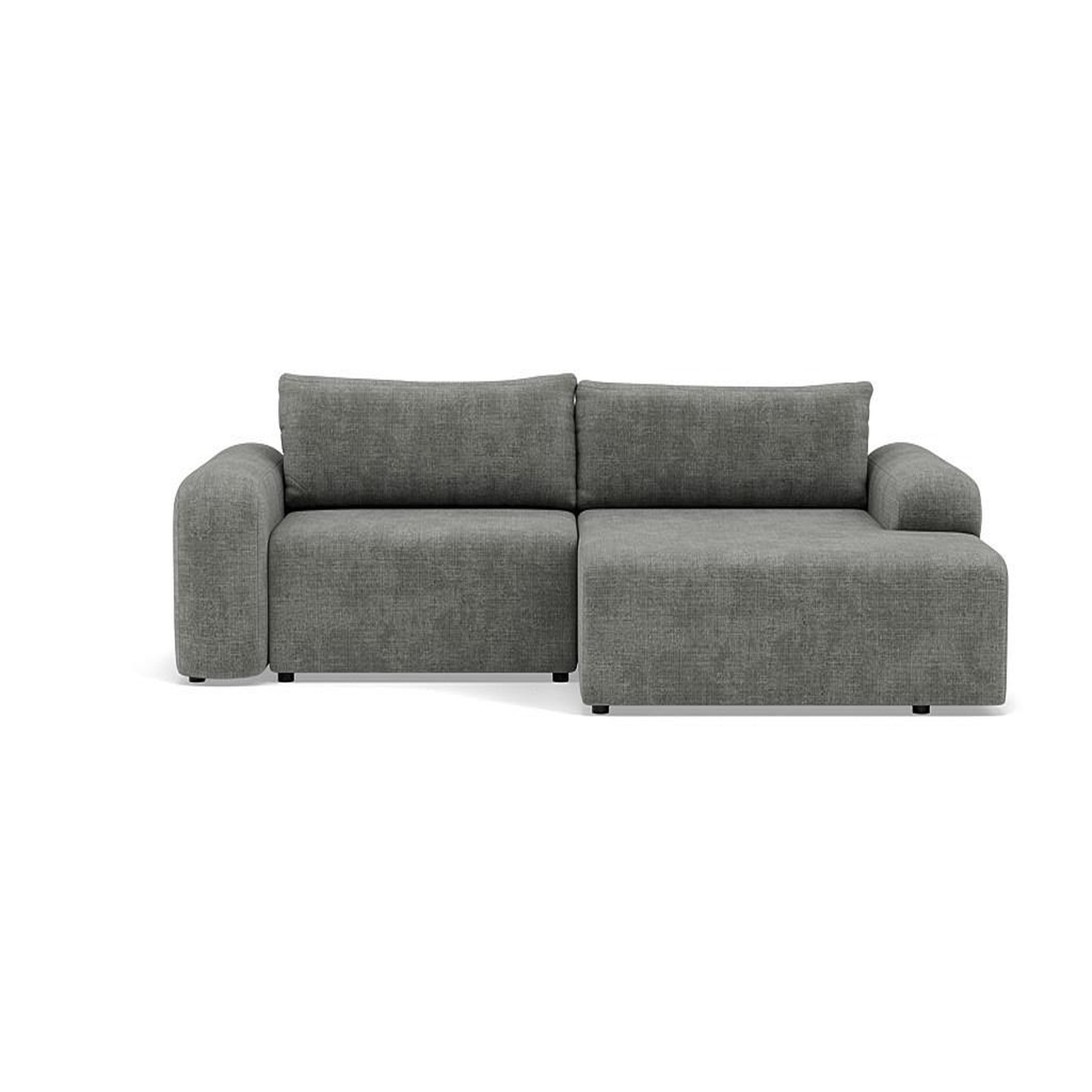 Voir la diapositive 1 : BEST MOBILIER Rebecca - canapé d'angle droit 4 places convertible avec coffre en velours texturé