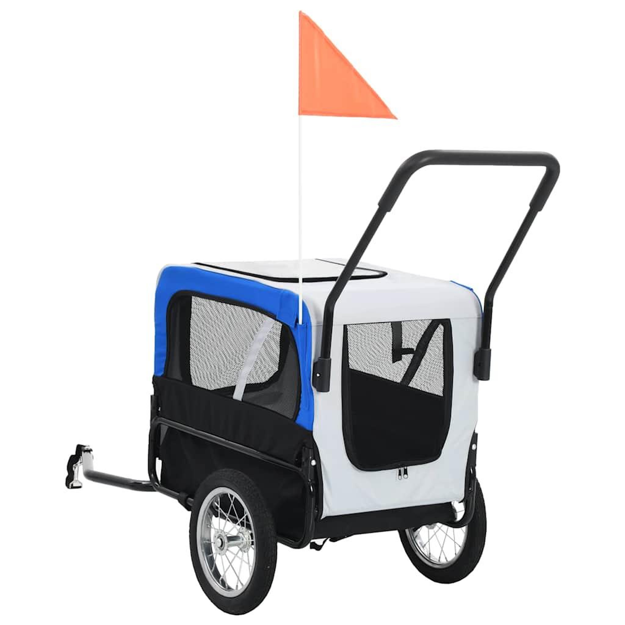 Voir la diapositive 4 : VIDAXL Remorque de velo pour chiens et poussette 2-en-1 gris et bleu