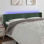 VIDAXL Tete de lit a LED Vert fonce 203x16x78/88 cm Velours