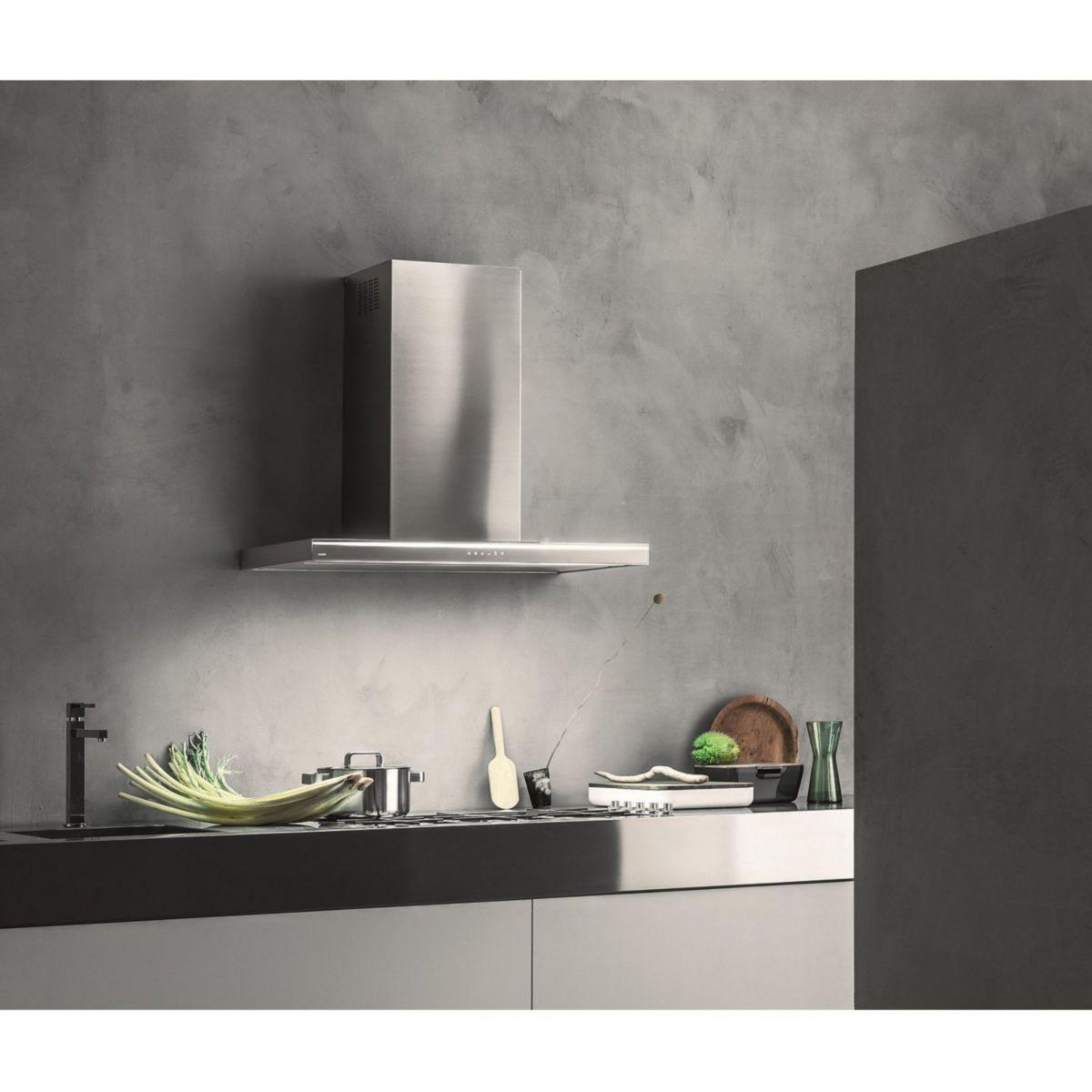 Falmec Hotte décorative murale LUMINA 1430 MURAL 90 INOX/VERRE Gris