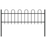 VIDAXL Cloture de jardin avec dessus en cerceau Acier 1,7 m Noir
