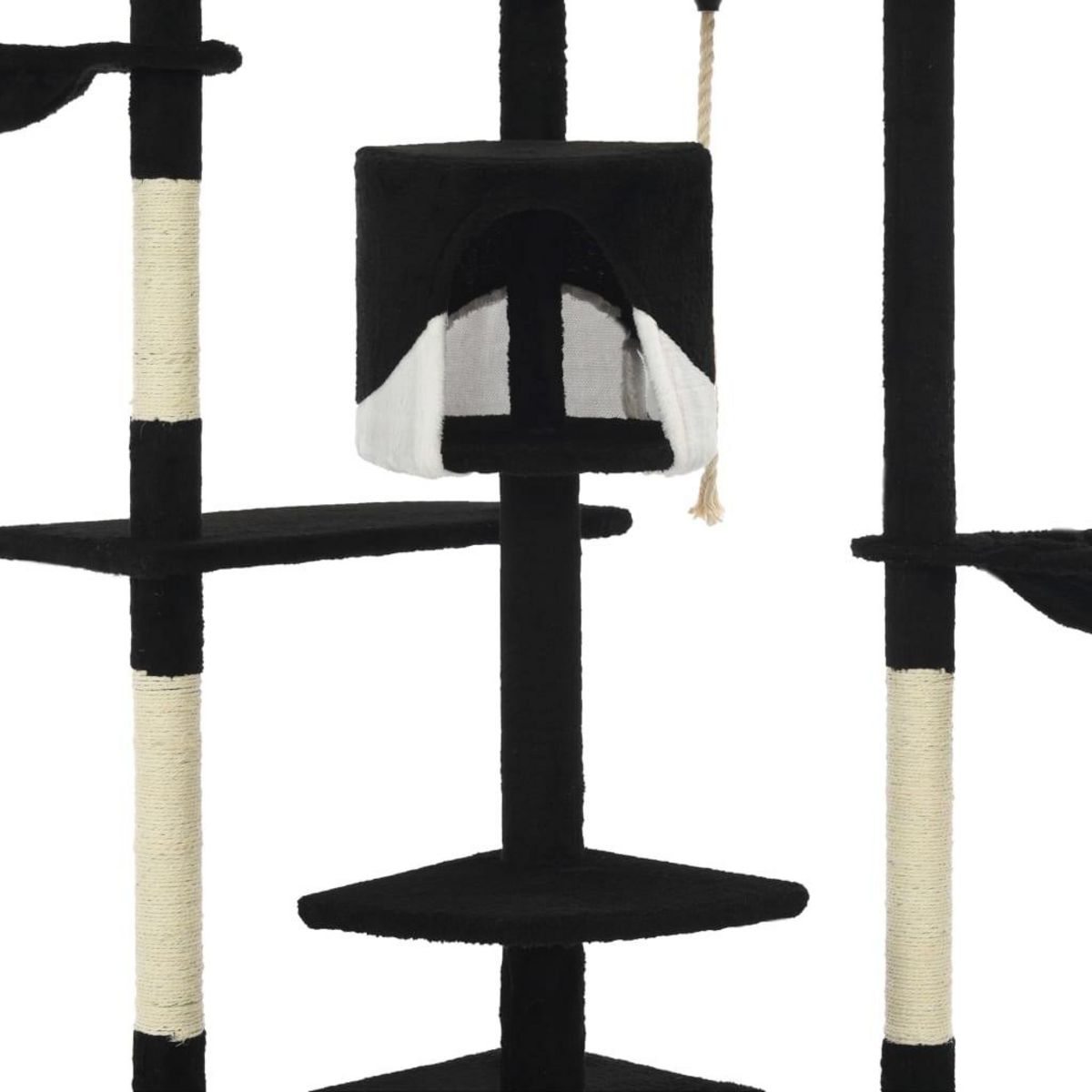 VIDAXL Arbre a chat avec griffoirs en sisal 203 cm noir et blanc