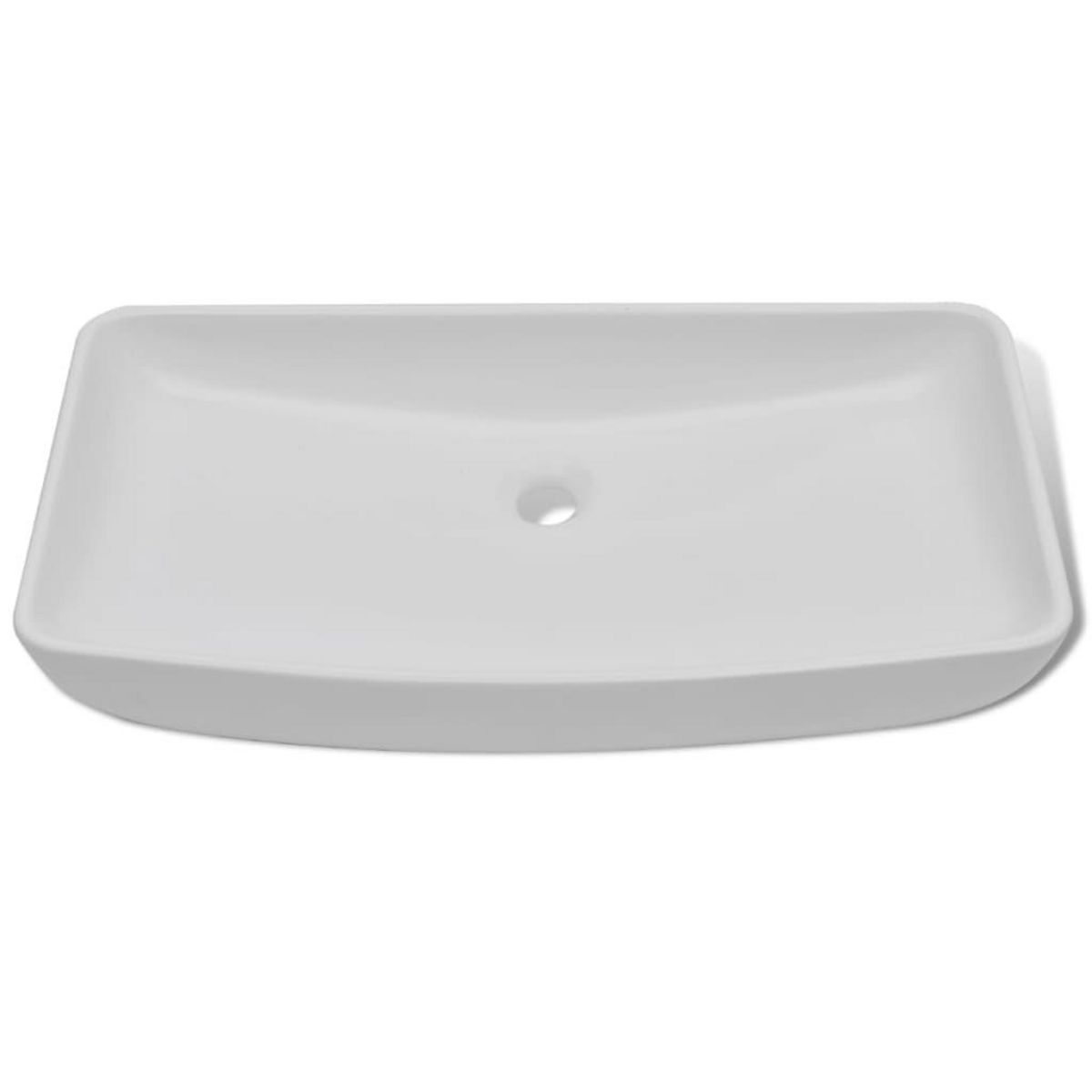 VIDAXL Lavabo et mitigeur Ceramique Rectangulaire Blanc
