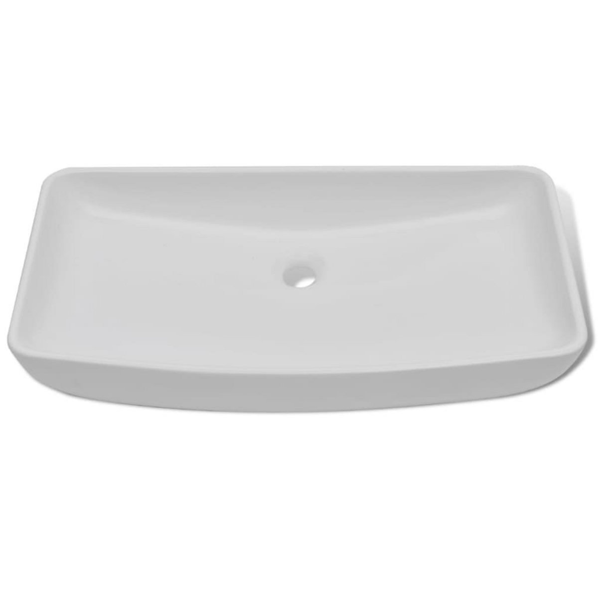 VIDAXL Lavabo et mitigeur Ceramique Rectangulaire Blanc