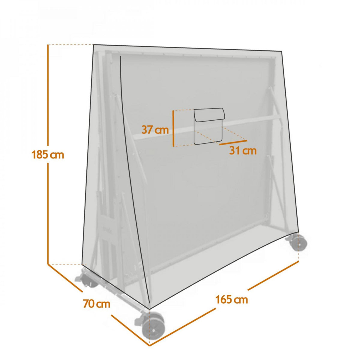 LINXOR Housse de protection pour table de ping-pong, tissu Oxford 210D - Noir