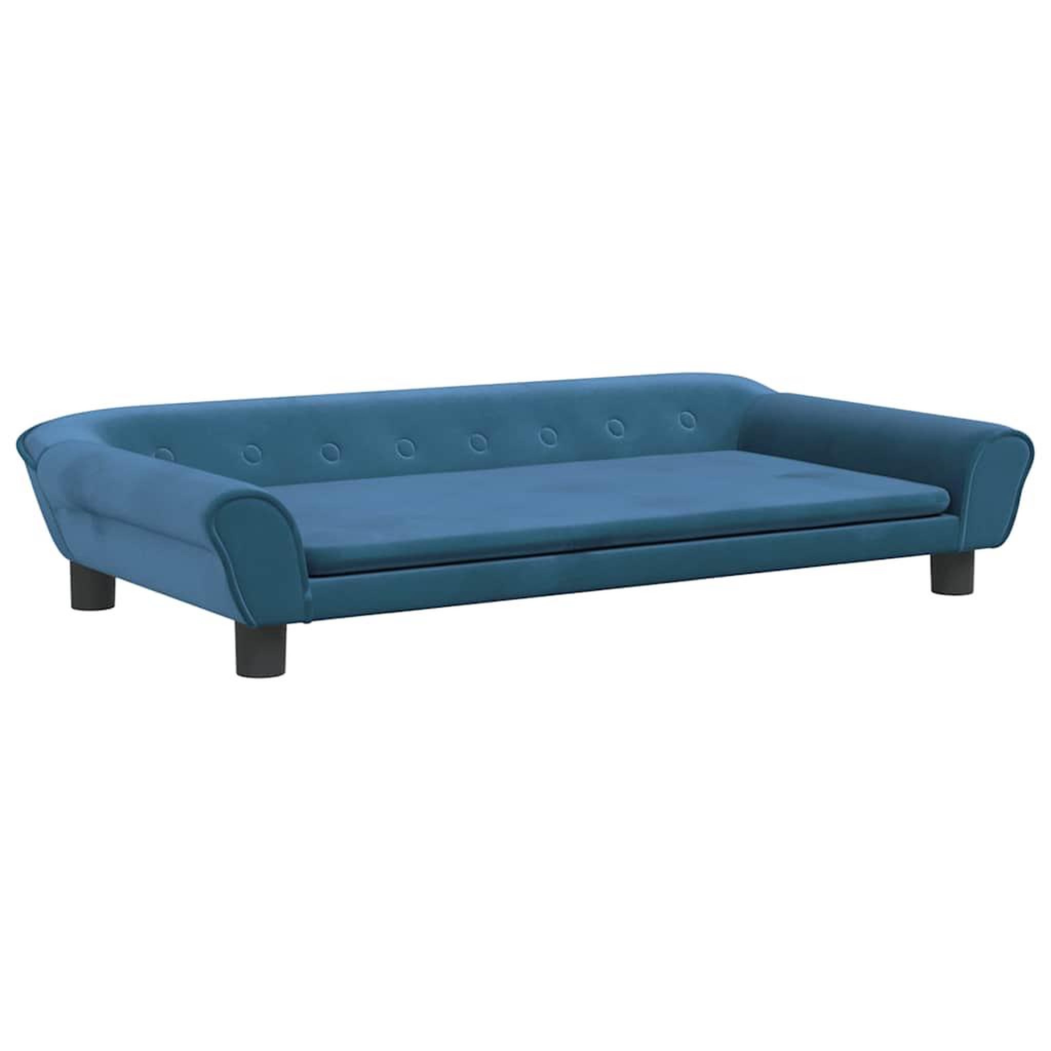 Voir la diapositive 2 : VIDAXL Lit pour chien bleu 100x50x21 cm velours