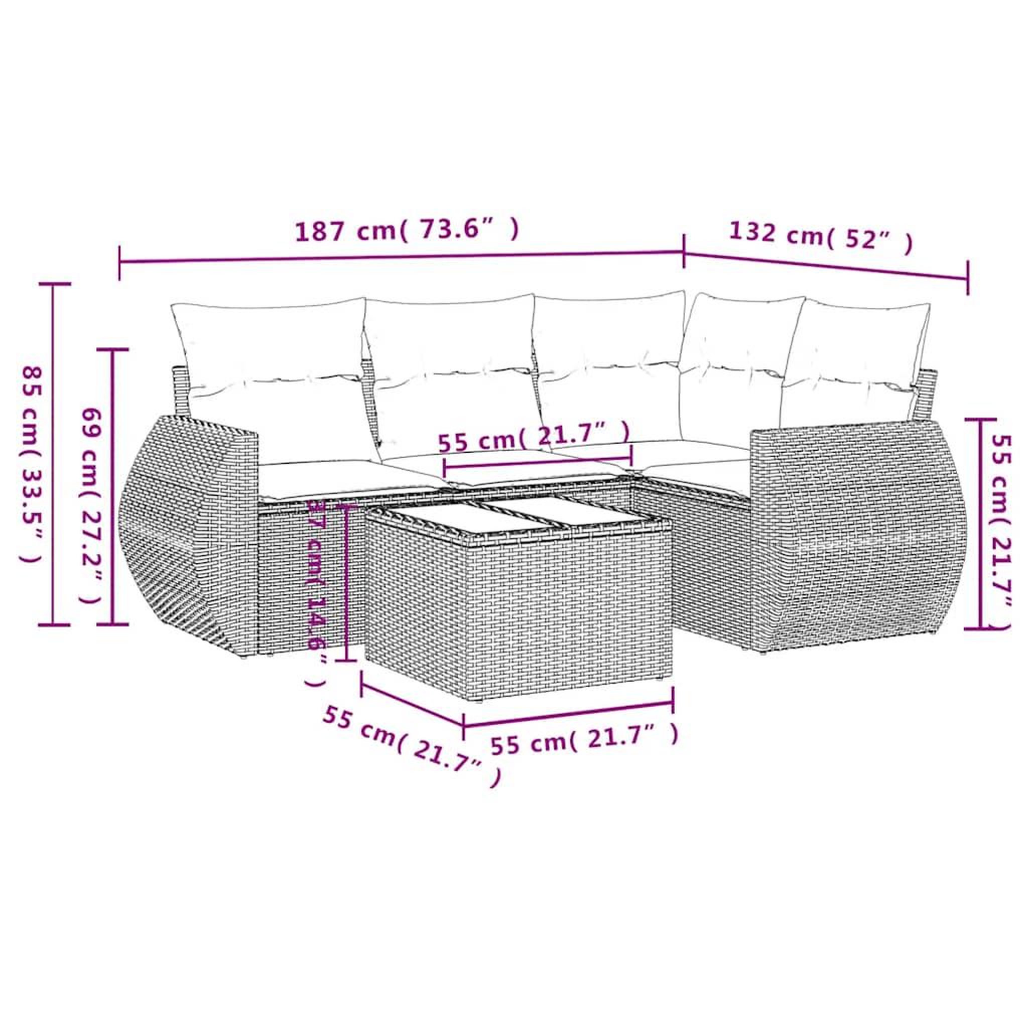 Voir la diapositive 4 : VIDAXL Salon de jardin 5 pcs avec coussins noir resine tressee