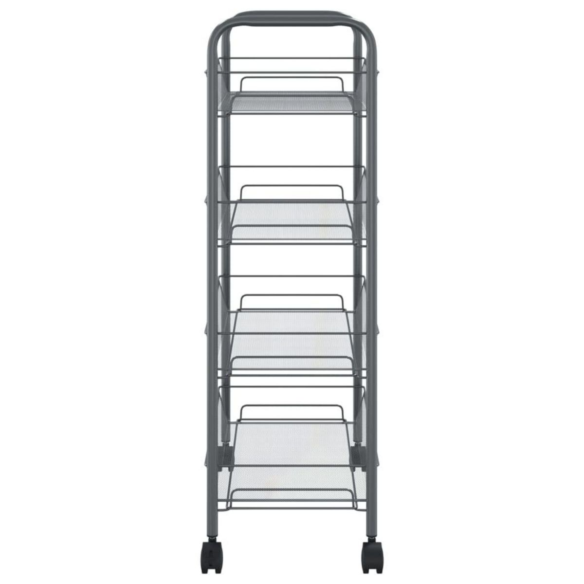 VIDAXL Chariot de cuisine a 4 niveaux Gris 46x26x85 cm Fer